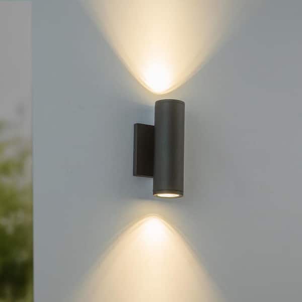 Nordic 8-in (2-in Dia. ) Black LED Exterior Wall