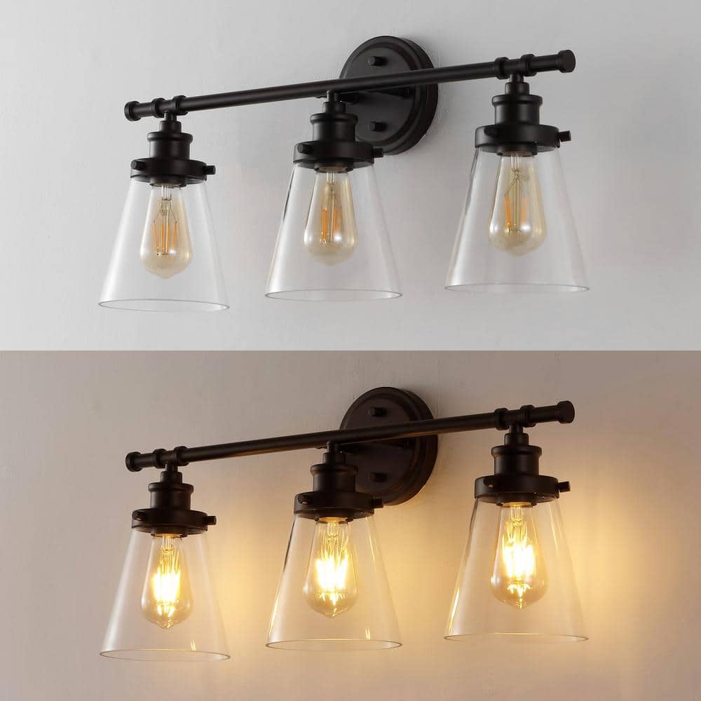 Hollis 23.75" Oil Rubbed Bronze 3-Light Farmhouse Vanity Light