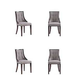 Fifth Avenue Grey and Walnut Faux Leather Dining Chair (Set of 4)