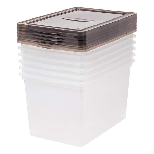 IRIS 68-Qt. Storage Box in Clear with Gray Lid (6-Pack) 586879 - The Home  Depot