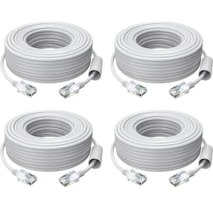 100 ft. High Speed Cat5e Ethernet Cable Network RJ45 Wire Cord for POE Security Cameras, Router, Computer (4-Pack)
