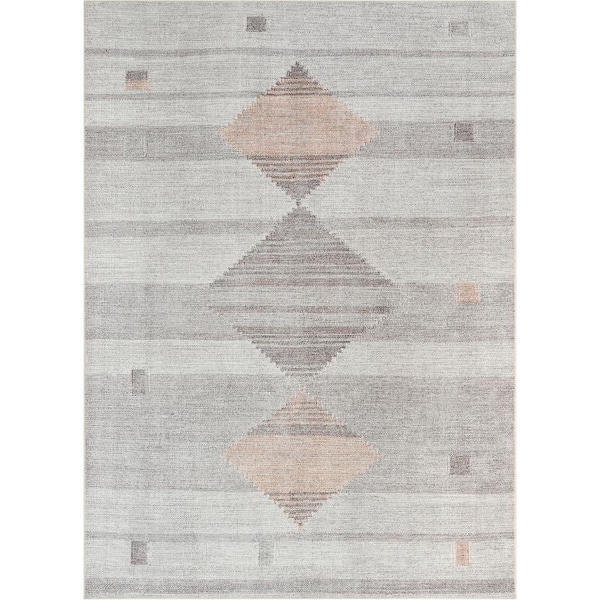Lotus Argonne Grey 3 ft. 11 in. x 5 ft. 3 in. Vintage Southwestern Area Rug