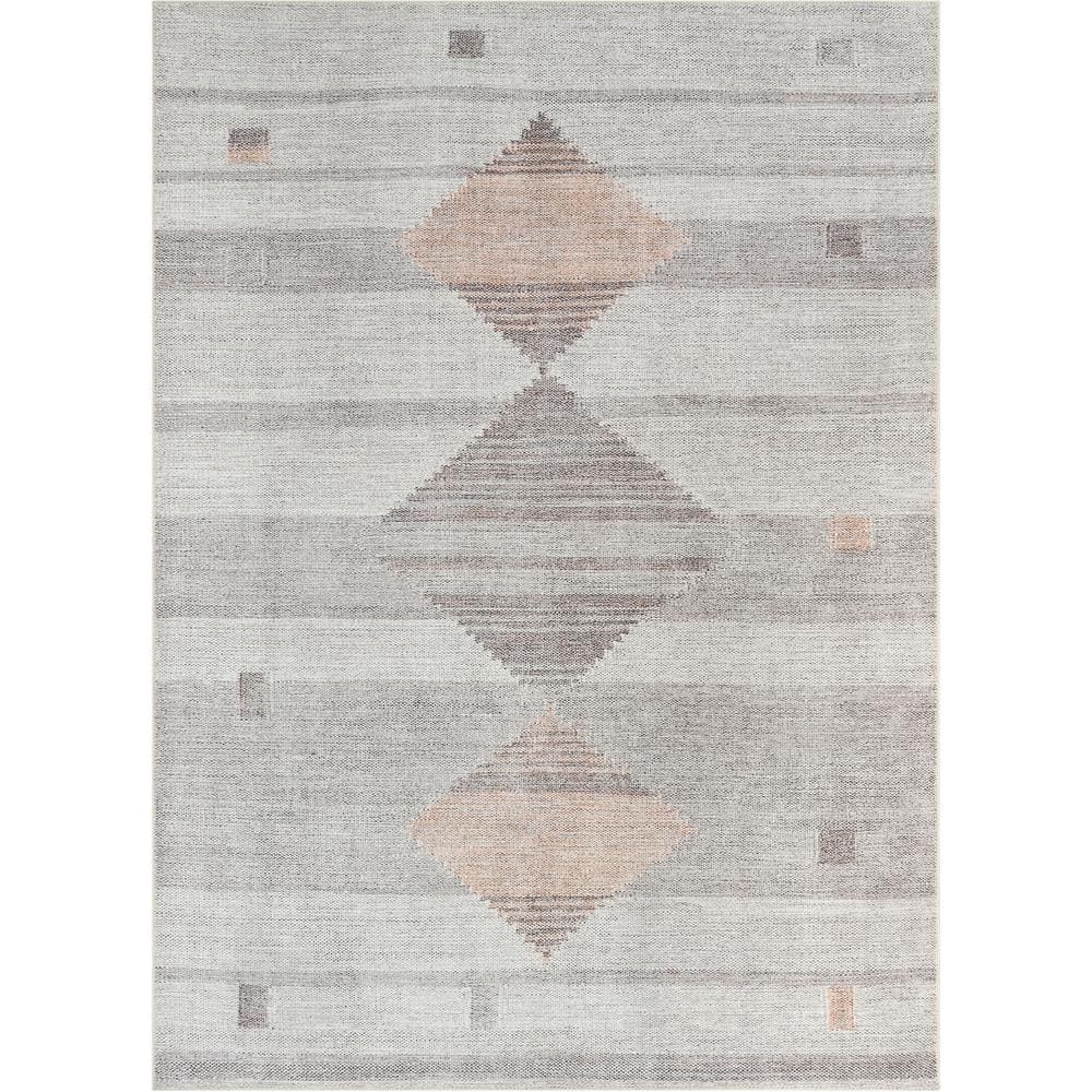 Gray Chenille 5' x 7' Stain-Resistant Washable Rug