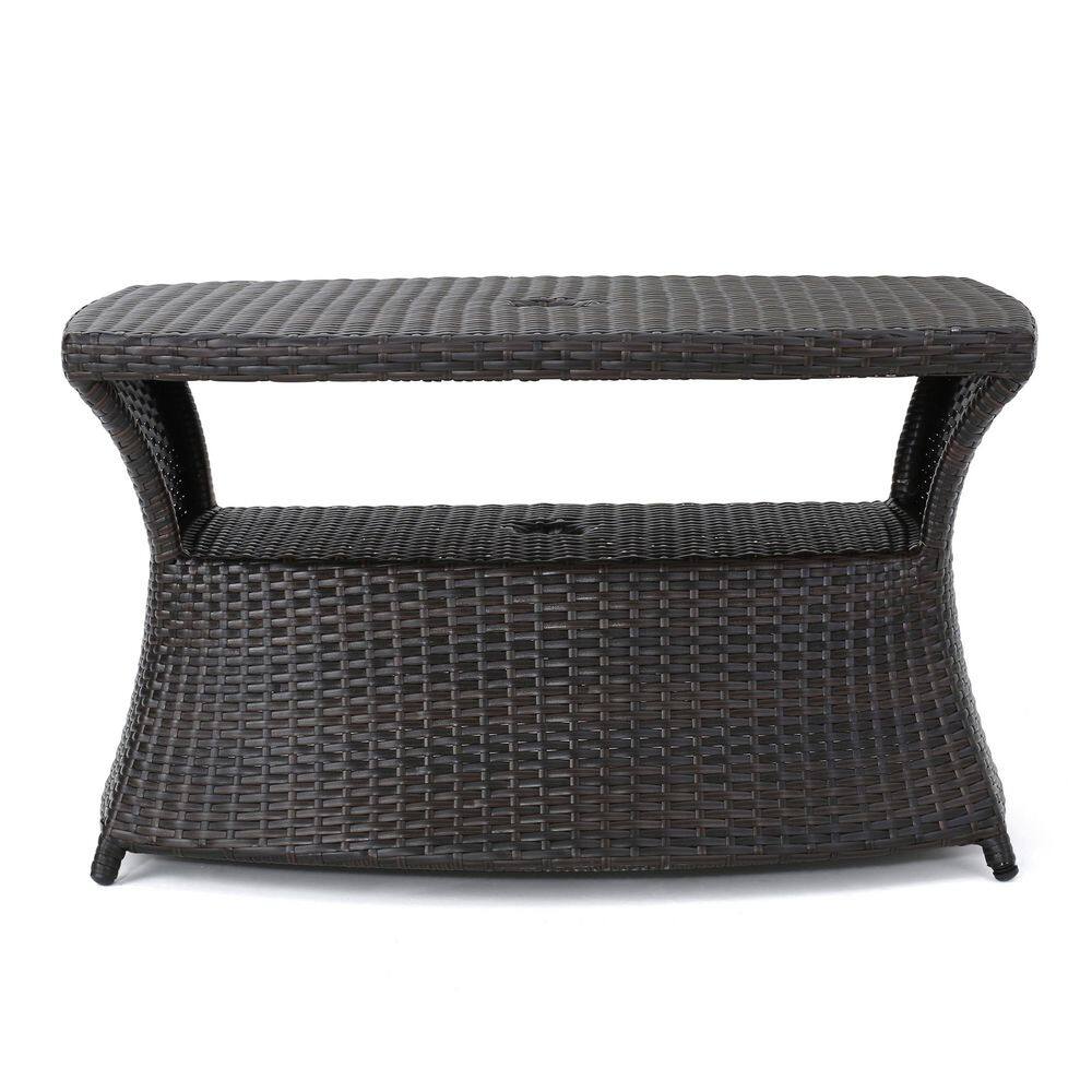 Brown Polyethylene Wicker Outdoor Chaise Lounge Side Table price history on PriceWatchPro
