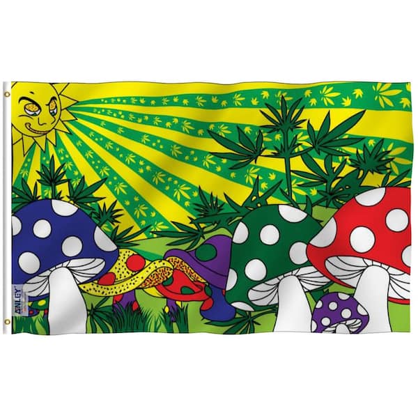 ANLEY Fly Breeze 3 ft. x 5 ft. Polyester Mushroom Flag 2-Sided Flags Banners with Brass Grommets and Canvas Header