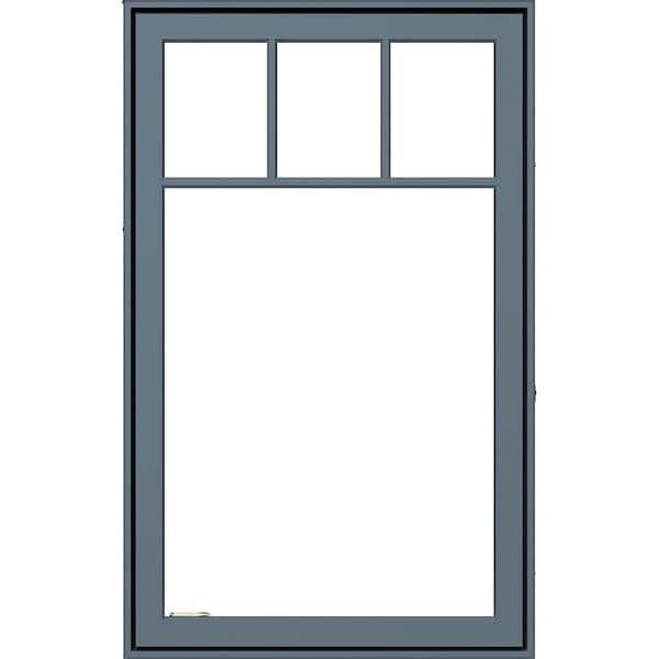 JELD-WEN 28 in. x 54 in. W5500 Right-Hand Casement Wood Clad Window With Stormy Exterior