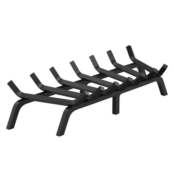 SKYSHALO Fireplace Log Grate, 30 in. Heavy Duty Fireplace Grate with 6 Support Legs, 3/4 in. Solid Powder-coated Steel Bars