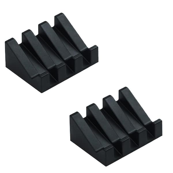 2-Pack Black Silicone Soap Dish for Shower Bathroom Self Draining Waterfall Drying Tray Easy Cleaning