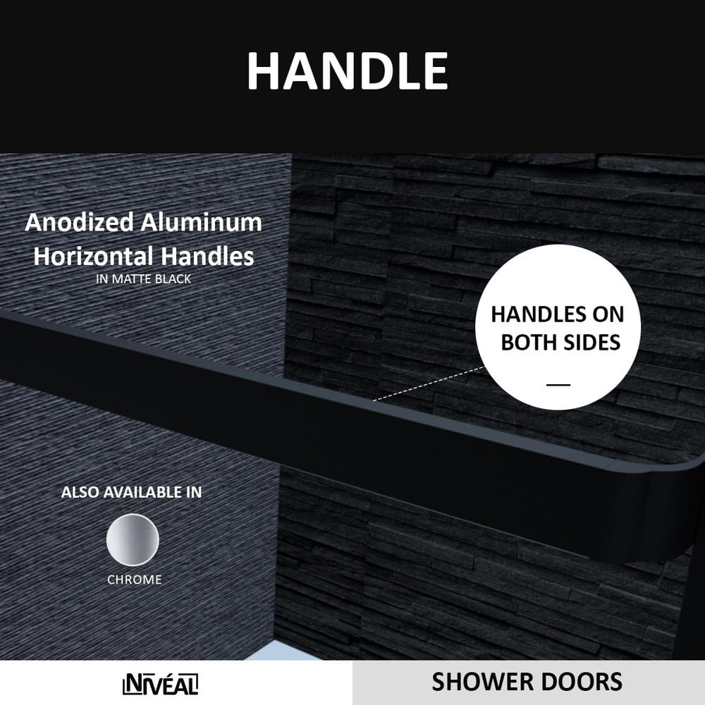 Matte Black Sliding Tub Door with Clear Tempered Glass