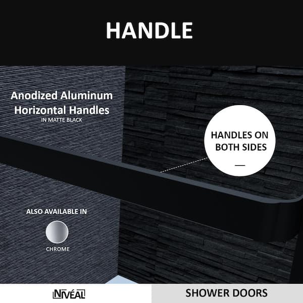 Alvin 59 in. W x 56 in. H Sliding Framed Tub Door in Matte Black Finish