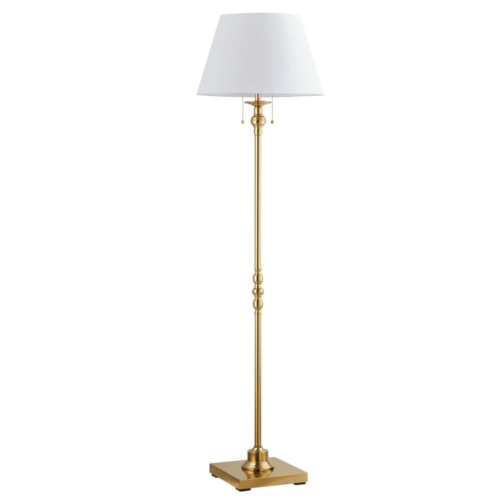 Gold Finish Empire Shade Floor Lamp with Pull String