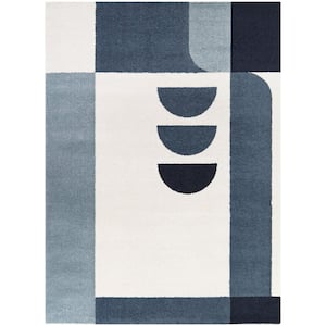 Onsager Blue 5 ft. x 7 ft. Geometric Area Rug
