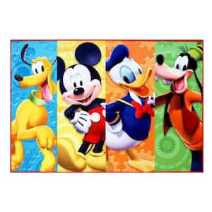 Mickey Mouse Multi-Color 5 ft. x 7 ft. Clubhouse Juvenile Area Rug