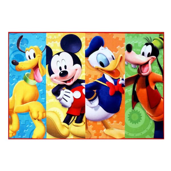 Disney Mickey Mouse Multi-Color 5 ft. x 7 ft. Clubhouse Juvenile Area Rug  46908 - The Home Depot