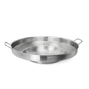 23 in. Round Stainless Steel Comal Wok Griddle Multi Cooker Concave Fry pan