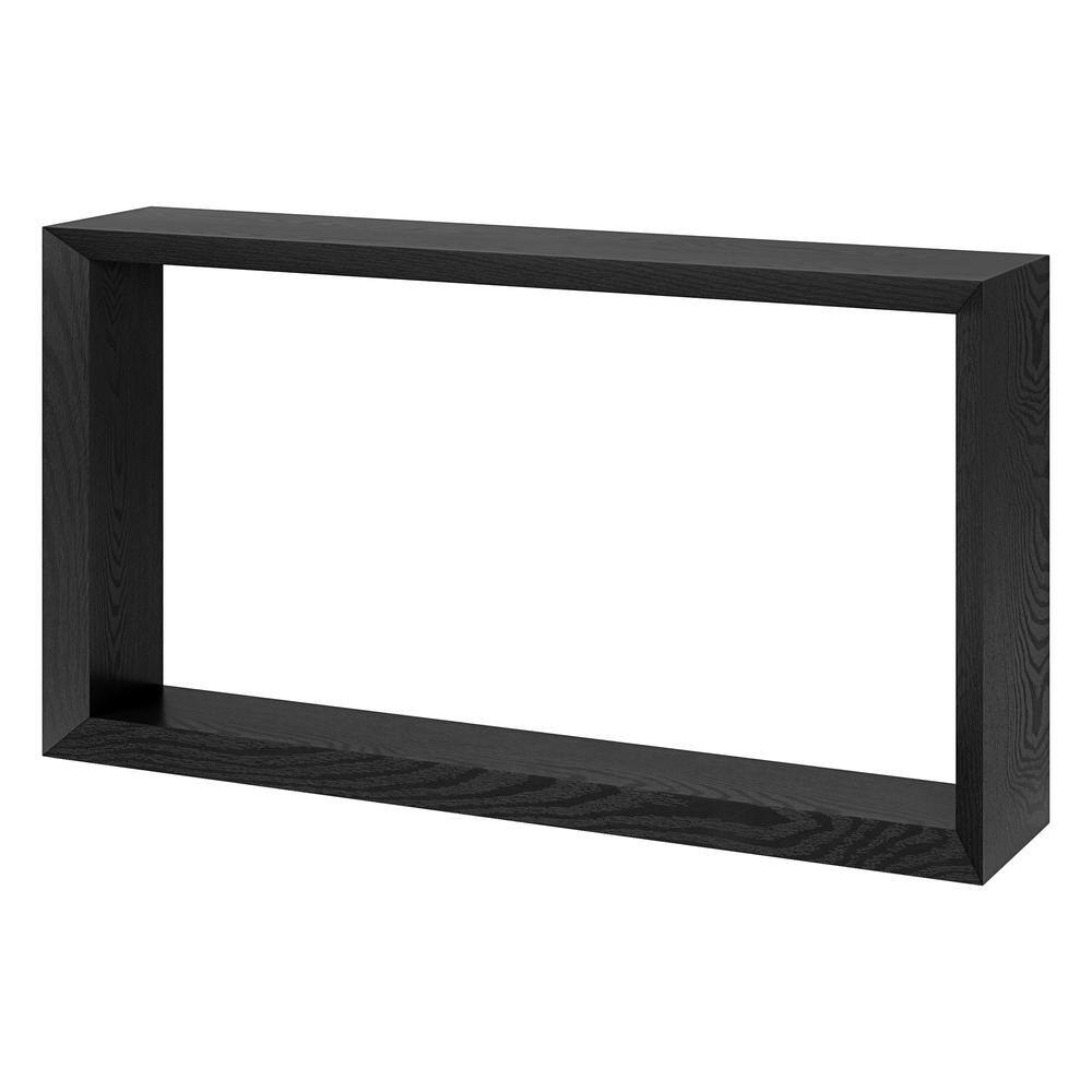 Black Grain 55" Rectangular Wood Console Table with Storage