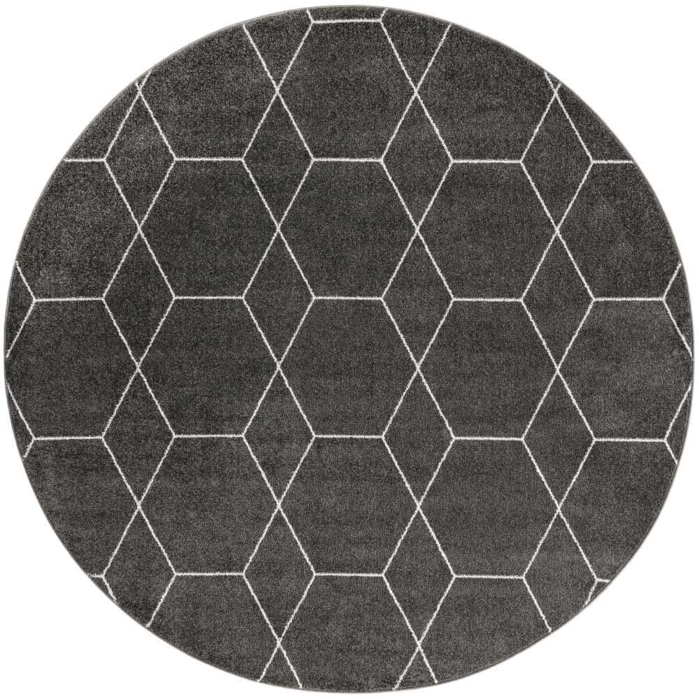 Trellis Frieze Geometric Dark Gray 6 ft. x 6 ft. Area Rug price history on PriceWatchPro