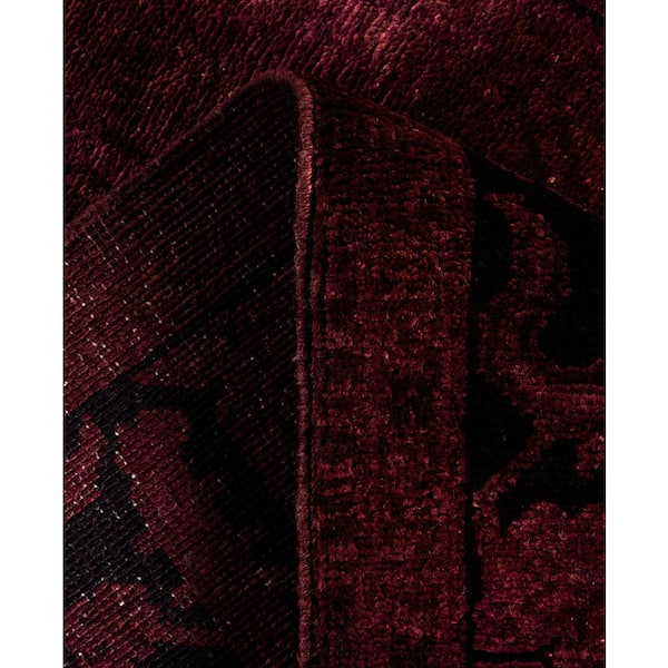 Overdyed Purple 3 ft. x 10 ft. Solid Wool Indoor Runner Rug