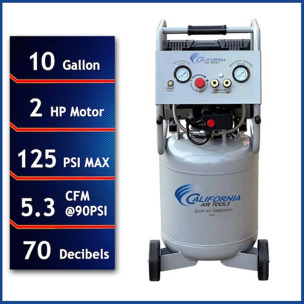 California Air Tools 10 Gal. 2.0 HP Ultra Quiet and Oil-Free Electric Air Compressor