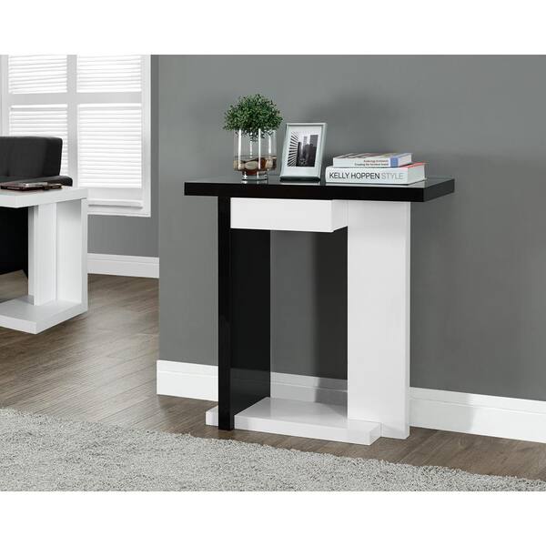 Monarch Specialties Black and White Console Table