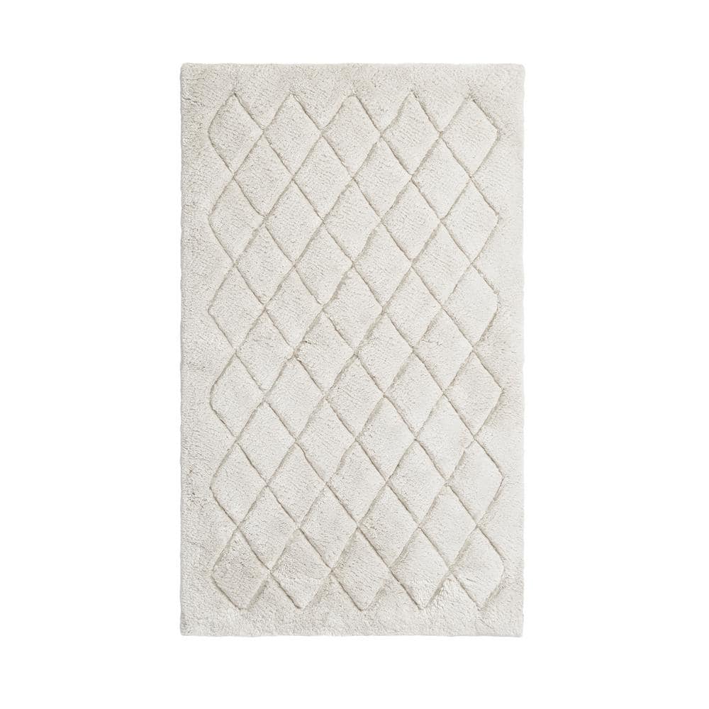 Marquis Diamond High Pile Gray Cotton Blend Bath Rug Set
