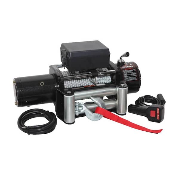 Max Load 12,000 lb. Capacity 12-Volt Electric Recovery Winch with Remote and 79 ft. Steel Cable