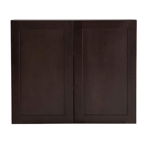 Hampton Bay Edson Shaker Assembled 36x30x12.5 in. Wall Cabinet in Dusk