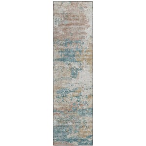 Accord Ivory 2 ft. 3 in. x 7 ft. 6 in. Abstract Indoor/Outdoor Washable Area Rug
