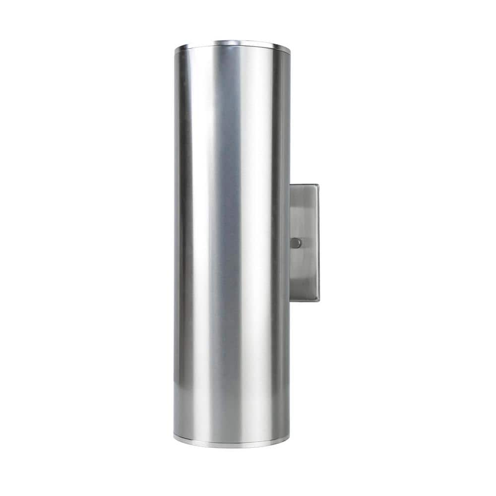 Brushed Nickel Stainless Steel Outdoor Hardwired Wall Sconce Wall Cylinder Sconce with No Bulbs Included IP65 Waterproof price history on PriceWatchPro