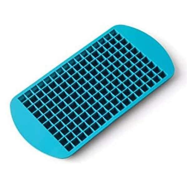 Blue Mini Crushed Ice Cube Tray Silicone Mold for Cocktails and Beverages Makes 160 Uniform Cubes 1 Piece