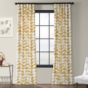 Triad Gold Geometric Rod Pocket Room Darkening Curtain - 50 in. W x 96 in. L (1 Panel)