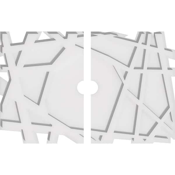 Ekena Millwork 24 in. W x 16 in. H x 2 in. ID x 1 in. P Novo Architectural Grade PVC Contemporary Ceiling Medallion (2-Piece)