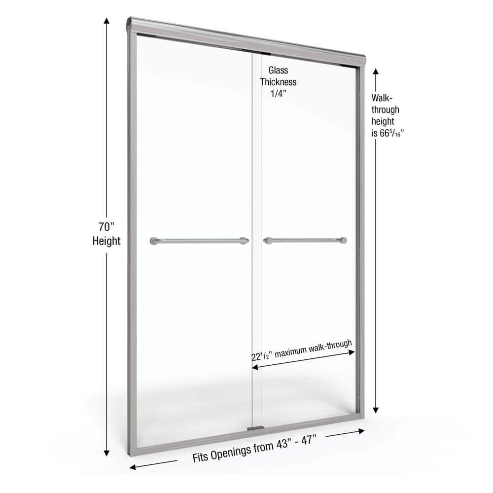 Infinity 70" Brushed Nickel Semi-Frameless Sliding Shower Door