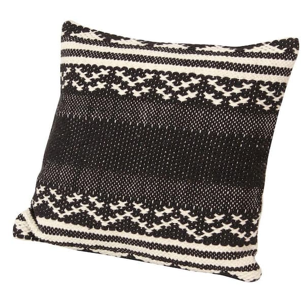 TUFTA Black and Cream White Boho Throw Pillows for Bed and Couch Boho  Pillow Covers 18x18 Set of 2 Black Accent Boho Pillows Decorative Throw  Pillows