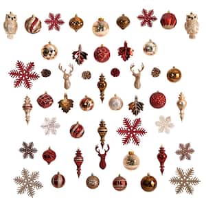 Holiday Deluxe 4.0 in. Multicolor Shatterproof Assorted Ornaments (52-Pack)