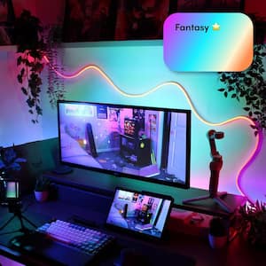 6.5 ft. Smart Multi-Color RGBW Wi-Fi Plug-In Neon Flex Integrated LED Strip Light, Works with Alexa/Google/HomeKit/Siri