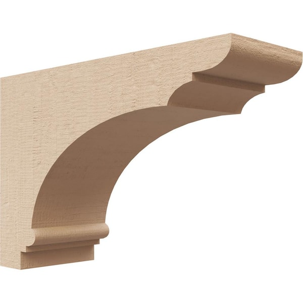 Ekena Millwork 2 in. x 4 in. x 6 in. Series 3 Classic Hughes Rough Cedar Woodgrain Timberthane Polyurethane Corbel, Primed Tan