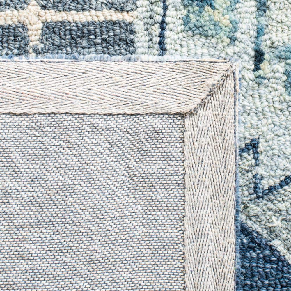 Hand-Tufted Blue and Gray Wool Silk 4' x 6' Area Rug