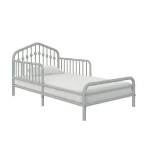 Bushwick Metal Toddler Bed with Safety Rails, Sage Green