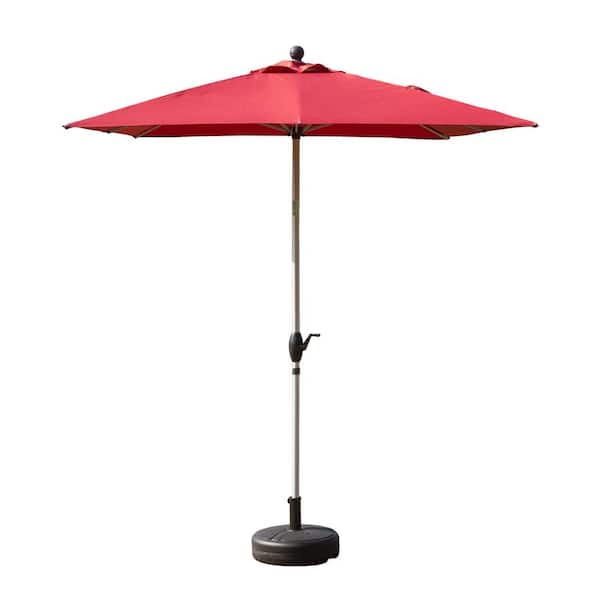 10 ft. Aluminium Market Crank Lift and Tilt Patio Umbrella in Brick red