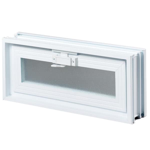 Clearly Secure 3 in. Thick Series 18 in. x 6 in. x 3 in. Hopper Vent for Glass Block Windows (Actual 17.25 in. x 5.75 in. x 3.12 in.)