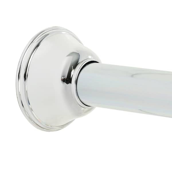 Zenna Home Decorative 44 in. - 72 in. Adjustable Tension No-Tools Shower Rod in Chrome