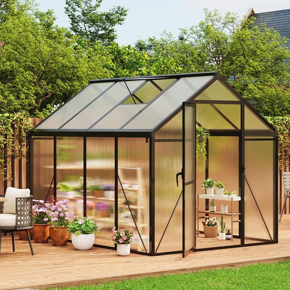 6x8ft.Walk in Polycarbonate Greenhouse with Enhanced Aluminum Frame,Roof Vent for Garden price history on PriceWatchPro