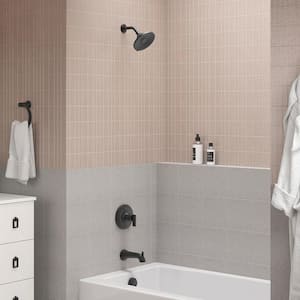 Setra Single-Handle 3-Spray Tub and Shower Faucet in Matte Black (Valve Included)