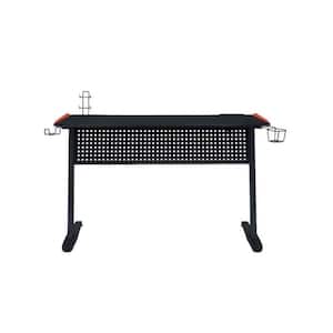 28 in. Rectangular Black with MDF, Particle Board, PVC Paper Metal Material Computer Desk with Keyboard Tray