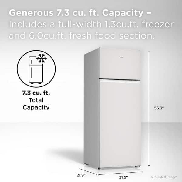 7.3 cu. ft. 2-Door Refrigerator in White with Top Freezer