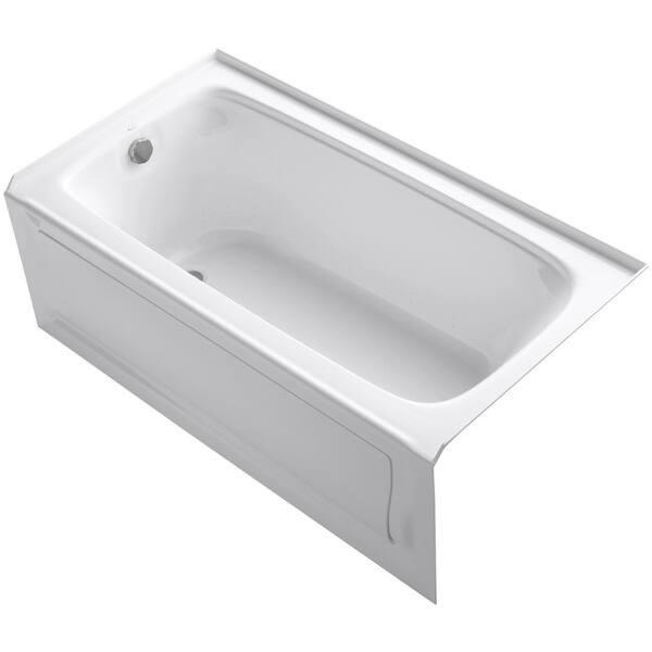 KOHLER Bancroft BubbleMassage Acrylic Left Drain Rectangular Alcove Whirlpool Bathtub in White