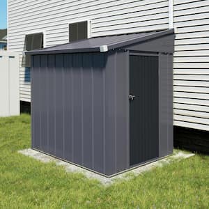 4 ft. W x 6 ft. D Metal Storage Lean-to Shed 23 sq. ft. in Gray