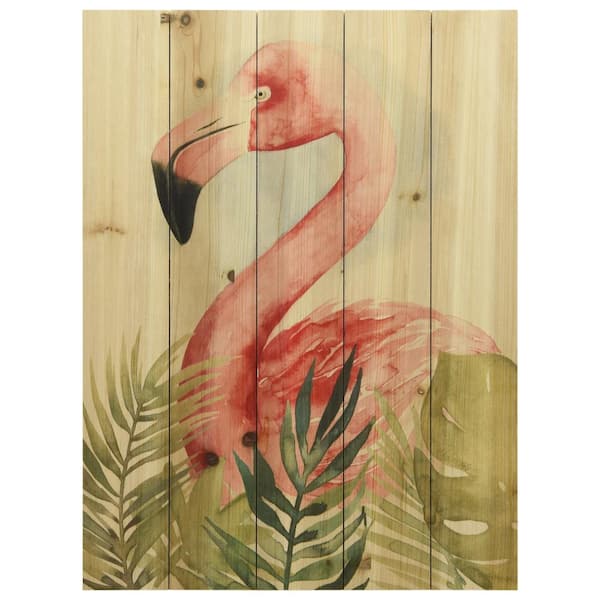Empire Art Direct "Watercolor Flamingo Composition II" Arte de Legno Digital Print on Solid Wood Wall Art