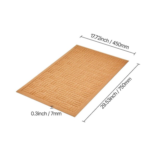 Outdoor Front Door Entrance Mat 29.53 in. x 17.72 in. Absorbent Easy-Clean Low-Profile Beige for Porch 1-PCE 2025 Update
